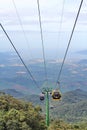 Cable cabs are running on high wire at Bana Hills and Bana Hills is interesting tourist famous tourist in Danang, Vietnam.