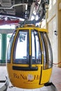 Cable cabs are running on high wire at Bana Hills and Bana Hills is interesting tourist famous tourist in Danang, Vietnam.