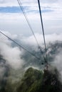 Cable car above Heaven-Linking Avenue in Tianmen