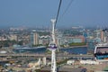 Cable car across River Thames at Greenwich, London, England