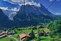 in a cable car, Alps, Switzerland Royalty Free Stock Photo