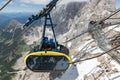 Cable car approaching the Austrian Dachstein glacier mountain st