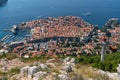 Cable Car Ascending Hill With Dubrovnik City in Background, Croatia Royalty Free Stock Photo