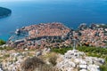 Cable Car Ascending Hill With Dubrovnik City in Background, Croatia Royalty Free Stock Photo