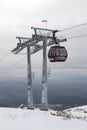 Cable car ascending in the Tatry Royalty Free Stock Photo