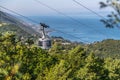 Cable car on a beautiful summer day, landscape monte baldo, lago di garda