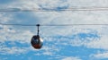 The cable car and blue sky