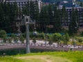 the cable car in Bukovel in summer