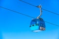 Cable car cabin and blue sky