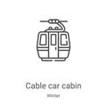 cable car cabin icon vector from winter collection. Thin line cable car cabin outline icon vector illustration. Linear symbol for