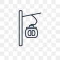 Cable car cabin vector icon isolated on transparent background,
