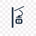 Cable car cabin vector icon isolated on transparent background,