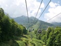 Cable car, cable car, cable car, mountain road Royalty Free Stock Photo