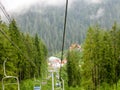 Cable car in Carpathian mountains