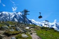 Cable car coach going to the Aiguille du Midi 3842 m