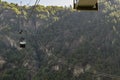 The cable car that connects Buisson with Chamois, Aosta Valley, Italy, in the summer season Royalty Free Stock Photo