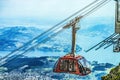 Cable Car Descending Mount Pilatus Lucerne Switzerland