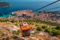 Cable car in Dubrovnik in a beautiful summer day, Croatia Royalty Free Stock Photo