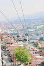 MetroCable Public Transportation Cable Cars running in Medellin City, Colombia