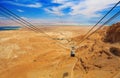 Cable car in fortress Masada Royalty Free Stock Photo