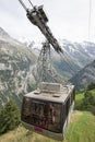 The cable car from Gimmelwald to Stechelberg, Switzerland Royalty Free Stock Photo