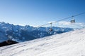 Cable car going to Schmitten peak Royalty Free Stock Photo