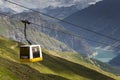 Cable car gondola in Alps mountains near Livigno lake Italy Royalty Free Stock Photo