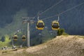 Cable car gondola in Alps mountains near Livigno lake Italy Royalty Free Stock Photo