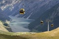 Cable car gondola in Alps mountains near Livigno lake Italy Royalty Free Stock Photo