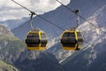 Cable car gondola in Alps mountains near Livigno lake Italy Royalty Free Stock Photo