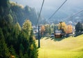 Cable car in Seceda, Dolomites, Italy Royalty Free Stock Photo