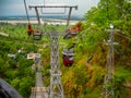 Cable car in Haridwar India, Ropeway cable car, Cable trolley view,