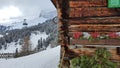 Cable car and house, Piz Sella, Dolomites Royalty Free Stock Photo