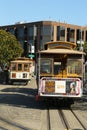 Cable car at Hyde and Beach Terminal in San Francisco