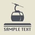 Cable car icon or sign Royalty Free Stock Photo