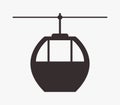 Cable car icon on a white background Royalty Free Stock Photo
