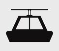 Cable car icon on a white background Royalty Free Stock Photo