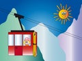 Cable car illustration Royalty Free Stock Photo