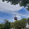 cable car line leading to the departure station, in the beautiful Indonesian mini park area