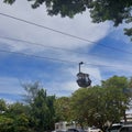 cable car line leading to the departure station, in the beautiful Indonesian mini park area