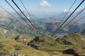 Cable car lines into valley