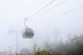 Cable car in mist