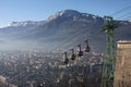 Cable car over Grenoble and Vercors mountains Royalty Free Stock Photo