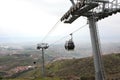 Cable car and pole in the city of Ordu Royalty Free Stock Photo