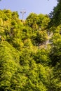 Cable car in Pusty zleb valley near Punkevni cave, Czech Republ Royalty Free Stock Photo