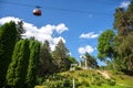 Cable car in resort park in summer, Kislovodsk, Stavropol Krai, Russia