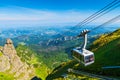 Cable car on the ropes, going to Mount Kasprowy Wierch, Poland. Royalty Free Stock Photo