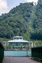 cable car, ropeway, sky tram or aerial tram up the hill in lake field of Sun Moon Lake