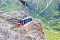 Cable car of Sass Pordoi mountain massif, Dolomites, Italy