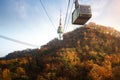 Cable car and seoul tower Royalty Free Stock Photo
